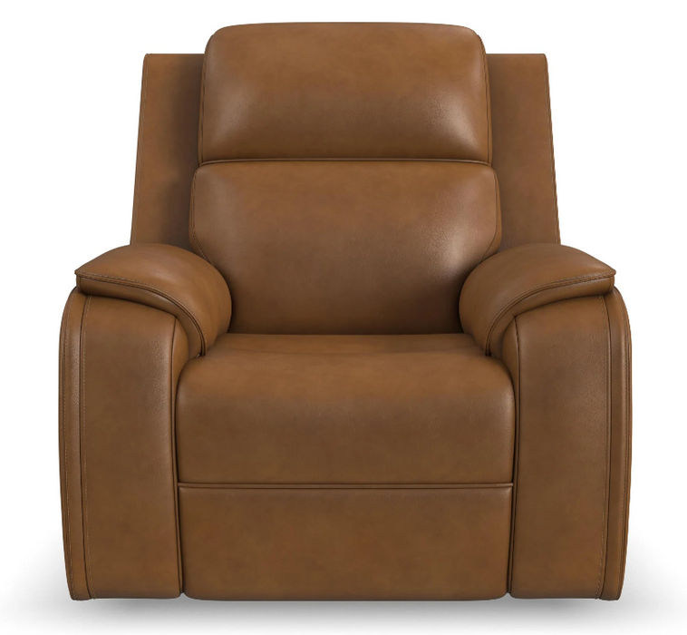 Flexsteel Ziggy Leather Power Recliner with Power Headrest, Lumbar, Heat & Massage - Furniture World SW (WA)