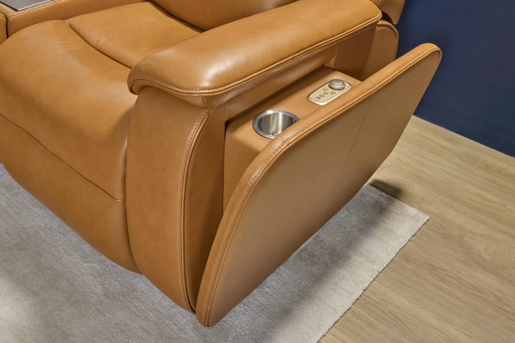 Flexsteel Ziggy Leather Power Reclining Sofa with Power Headrest, Lumbar, Heat & Massage - Furniture World SW (WA)