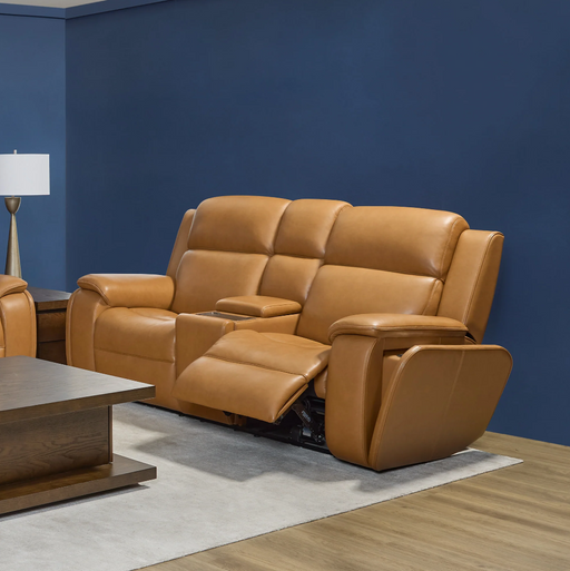 Flexsteel Ziggy Leather Power Reclining Loveseat with Power Headrest, Lumbar, Heat & Massage - Furniture World SW (WA)