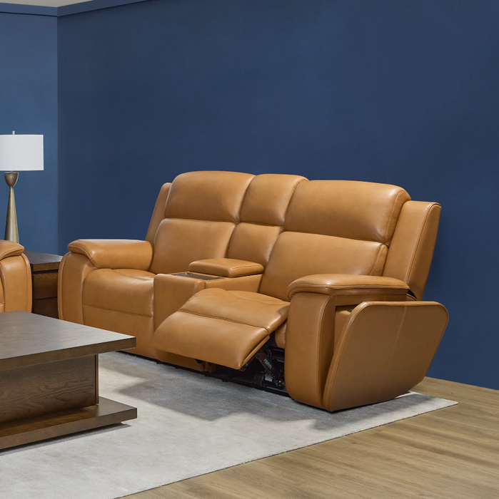 Flexsteel Ziggy Leather Power Reclining Loveseat with Power Headrest, Lumbar, Heat & Massage - Furniture World SW (WA)