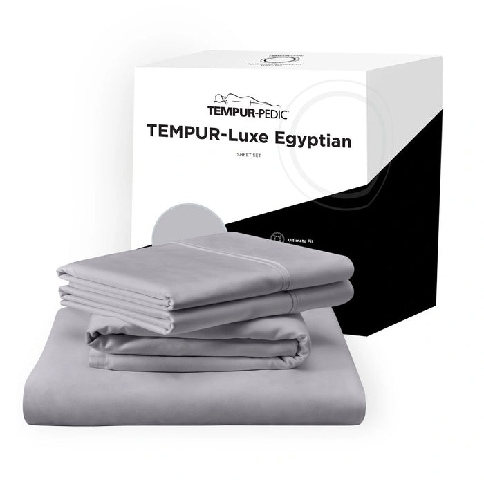 TEMPUR Luxe Egyptian Cotton Pillowcase Set Cool Gray