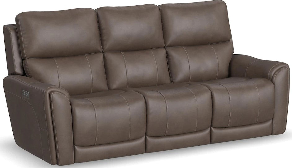 Flexsteel Carter Power Reclining Sofa with Power Headrests and Lumbar