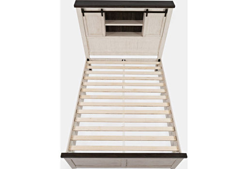 Jofran Madison County King Barn Door Bed in Vintage White - Furniture World SW (WA)