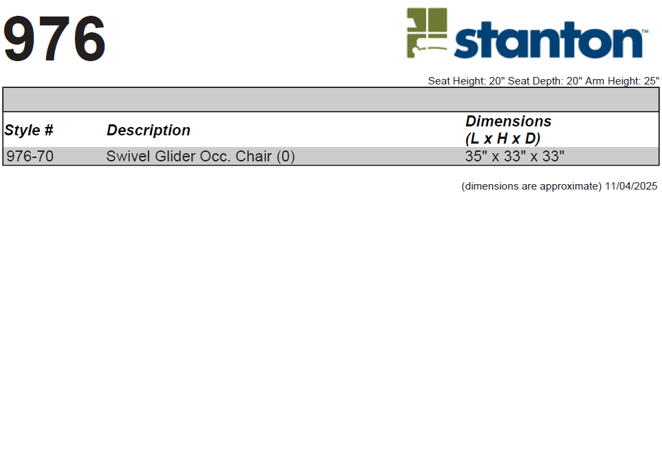 Stanton 976 Swivel Glider – Shown in Doggy Onyx - Furniture World SW (WA)