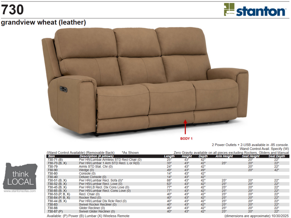 Stanton 730 Sofa – Shown in Grandview Wheat - Furniture World SW (WA)