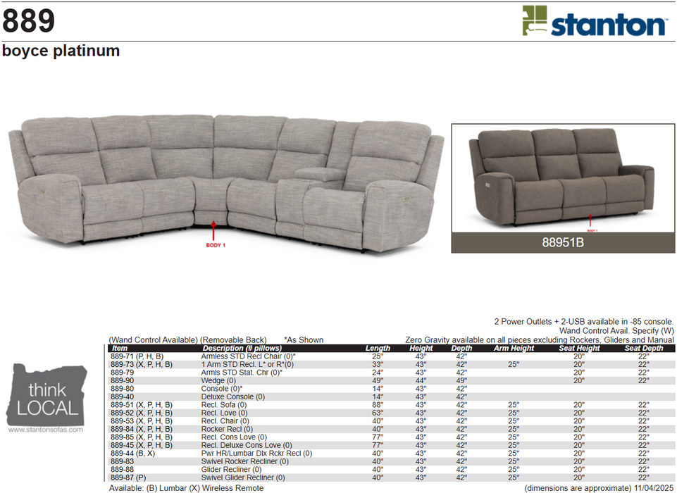 Stanton 889 Sofa – Shown in Weekend Walks Shitake - Furniture World SW (WA)