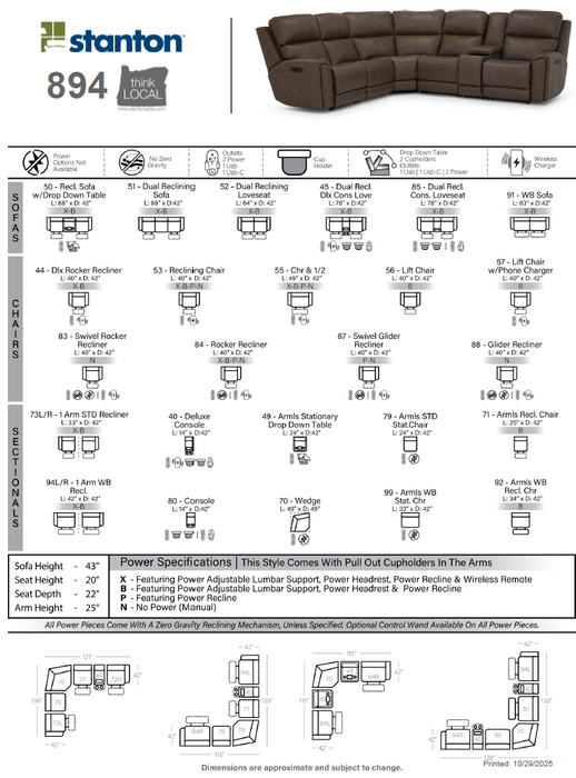Stanton 894 Sofa – Shown in Cassidy Chocolate - Furniture World SW (WA)