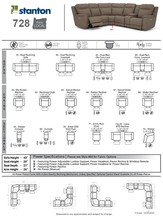 Stanton 728 Sofa – Shown in Grandview Stone - Furniture World SW (WA)