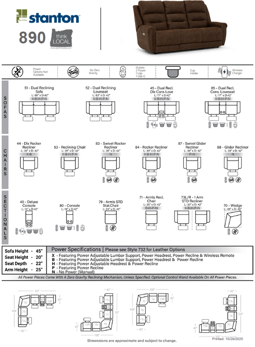 Stanton 890 Sofa – Shown in Deschutes Whiskey - Furniture World SW (WA)