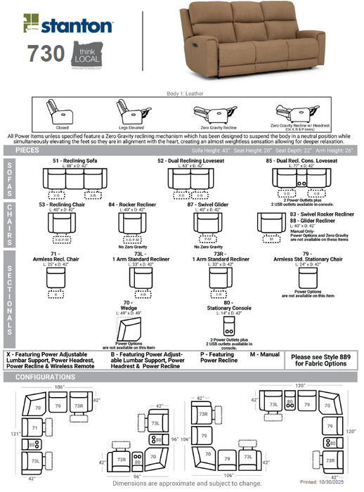 Stanton 730 Sofa – Shown in Grandview Wheat - Furniture World SW (WA)