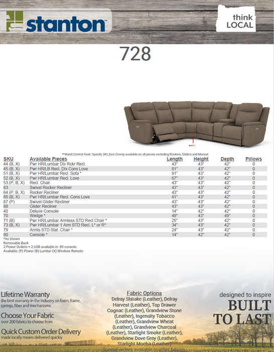 Stanton 728 Sofa – Shown in Grandview Stone - Furniture World SW (WA)
