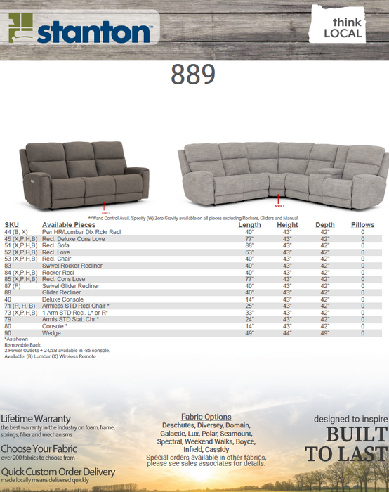 Stanton 889 Sofa – Shown in Weekend Walks Shitake - Furniture World SW (WA)