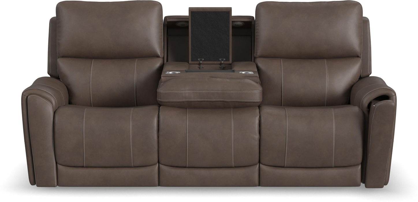 Carter Power Reclining Sofa with Console & Power Headrests & Lumbar - Furniture World SW (WA)