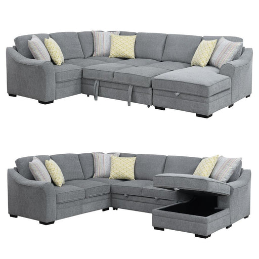 Emerald Home Furnishings Elle 3pc Sectional Sofa in Gray image