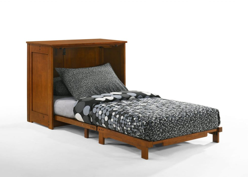Orion Murphy Cabinet Bed Natural, Cherry, Stonewash, Dark Chocolate, and White.