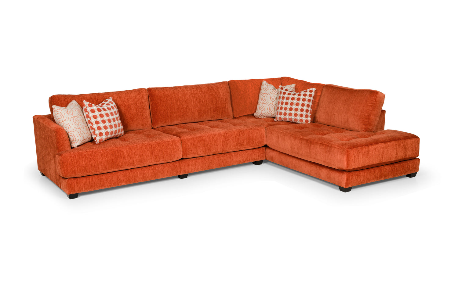 Lush Papaya Nazca Lines Orange Padma Coral Sectional 611 - Furniture World SW (WA)