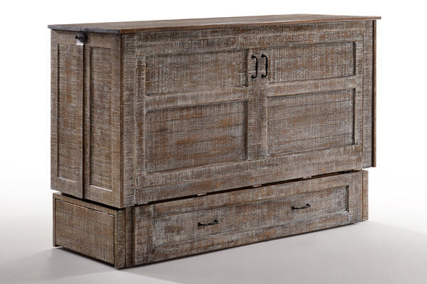 Murphy Bed Poppy -  Brushed Driftwood, White Bark, Blizzard, and Skye.